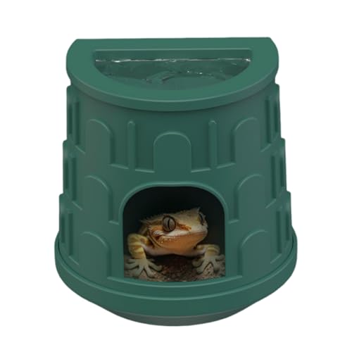 Reptilienversteck Haus | Reptilienversteck, Gecko-Haus, Baumfrösche, grüne Leguane, Lebensraum Dekoration mit Futter-Wasserschale für Terrarium, Gehege von Generisch