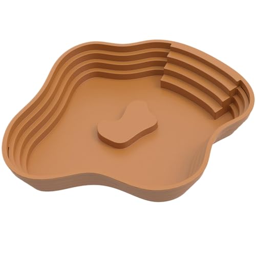 Reptilienwasserschale, Reptilienwasserschale, Turtle Feeding Plate, Schildkrötenbad Badewanne Futter und Wasserschale mit Rampe für Gecko Echse Habitat Decoration Accessoires von Generisch