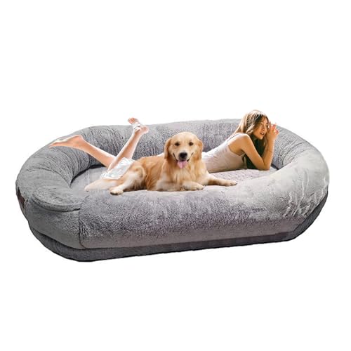 Riesiges Hundebett für Menschen und Haustiere – Plüsch-Sitzsack-Bett für mittelgroße und große Hunde – gemütliches Nickerchenbett mit waschbarem Bezug Riesiges Hundebett für Menschen und Haustiere – Plüsch-Sitzsack-Bett für mittelgroße und große Hunde – gemütliches Nickerchenbett mit waschbarem Bezug von Generisch
