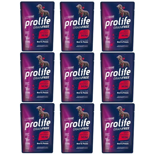 Rind und Kartoffeln Grain Free Adult Sensitive Prolife - Mini. Beutel à 100 g x 10 Stück. von Generisch