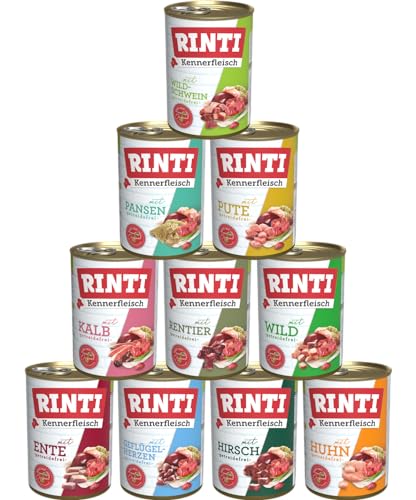 Rinti-Kennerfleisch 400g Mix | garantierter 10 Sorten Mix - als 10, 20 oder 30x 400g erhältlich | getreidefreies Hundefutter, Nassfutter (10, 400g) von Generisch