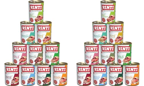 Rinti-Kennerfleisch 400g Mix | garantierter 10 Sorten Mix - als 10, 20 oder 30x 400g erhältlich | getreidefreies Hundefutter, Nassfutter (20, 400g) von Generisch