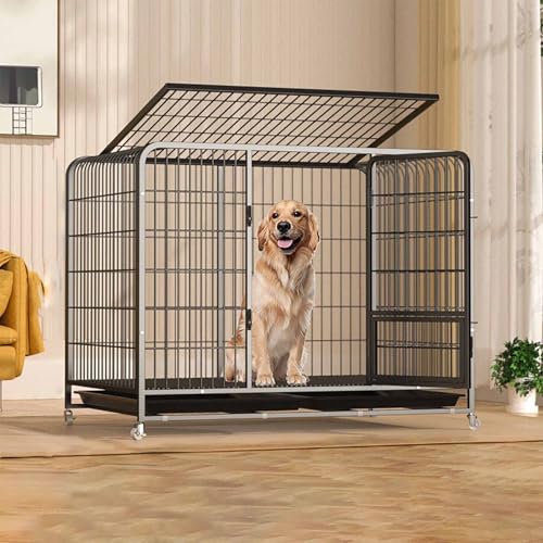 Robuste Haustierbox mit sicherem Schloss und Rädern, einfach aufzubauen, ausbruchsichere Hundehütte für kleine bis mittelgroße Hunde Robuste Haustierbox mit sicherem Schloss und Rädern, einfach aufzubauen, ausbruchsichere Hundehütte für kleine bis mittelgroße Hunde von Generisch