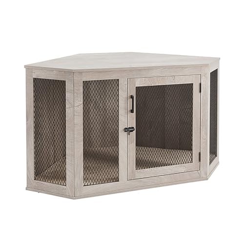 Robuste Hundebox – Rustikaler Hundekäfig im Möbelstil und Beistelltisch für mittelgroße bis große Hunde – dekoratives Haustierhaus für den Innenbereich von Generisch