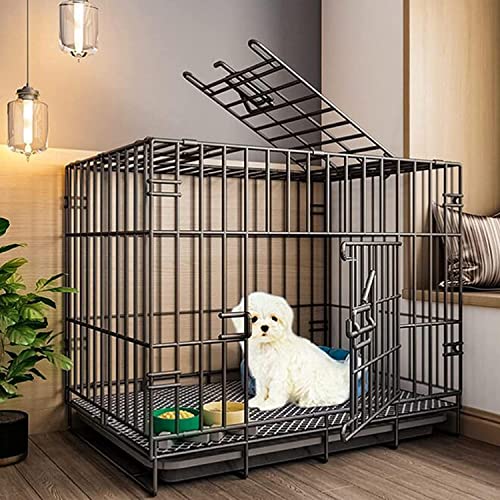 Robuste Hundebox aus Metalldraht mit Doppeltüren, kaufeste Kunststoffbodenwanne, zusammenklappbares Design für einfache Lagerung und Transport, ideal für Zuhause und Reisen von Generisch