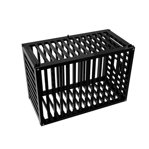 Robuste Hundebox aus Stahl, 120 cm Höhe, 80 cm Durchmesser, schwarz, große Hundehütte mit Futteröffnung von Generisch