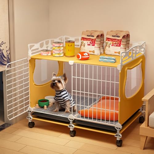 Robuste Hundebox für den Innenbereich mit oberer Aufbewahrung, leicht zu reinigen und tragbar für Zuhause und Tiergeschäft von Generisch