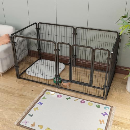 Robuster, tragbarer Haustier-Laufstall mit zusätzlichen Befestigungsbeschlägen, für drinnen und draußen, für kleine, mittelgroße und große Hunde, Schwarz, XXL Robuster, tragbarer Haustier-Laufstall mit zusätzlichen Befestigungsbeschlägen, für drinnen und draußen, für kleine, mittelgroße und große Hunde, Schwarz, XXL von Generisch
