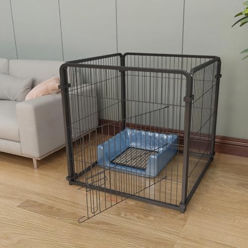 Robuster, tragbarer Hunde-Laufstall mit extra Befestigungsbeschlägen für den Innenbereich, ideal für kleine/mittelgroße/große Hunde, Schwarz, XXS Robuster, tragbarer Hunde-Laufstall mit extra Befestigungsbeschlägen für den Innenbereich, ideal für kleine/mittelgroße/große Hunde, Schwarz, XXS von Generisch
