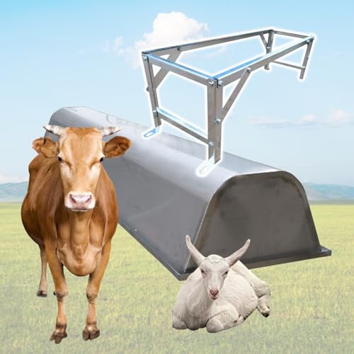 Robuster Edelstahl-Futterspender für Viehbestand mit Ständer für Kühe, Geflügel und Kleintiere, langlebige Futtertrog für effiziente Nutzung auf dem Bauernhof von Generisch