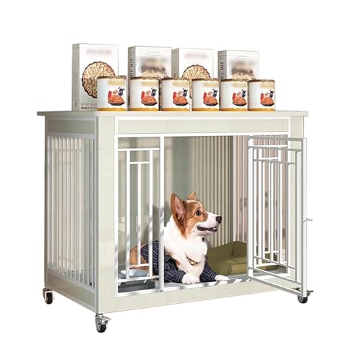 Robuster Hundekäfig-Endtisch für den Innenbereich, dekoratives Haustierhaus aus Holz – moderne Hundehütte für mittelgroße/große Hunde – extra großer Ständer Robuster Hundekäfig-Endtisch für den Innenbereich, dekoratives Haustierhaus aus Holz – moderne Hundehütte für mittelgroße/große Hunde – extra großer Ständer von Generisch