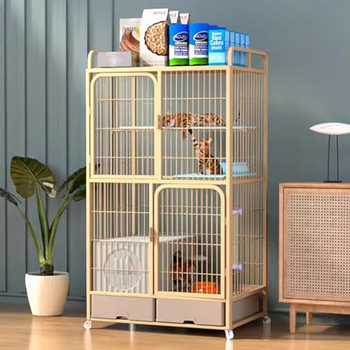 Robuster Katzenkäfig Laufstall mit Rädern – 4-stöckige Katzenhütte mit wasserdichter Schublade, Katzenkäfige für drinnen und draußen, Katzentoilette Robuster Katzenkäfig Laufstall mit Rädern – 4-stöckige Katzenhütte mit wasserdichter Schublade, Katzenkäfige für drinnen und draußen, Katzentoilette von Generisch