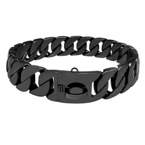 Robustes Hundehalsband, 32 mm, kubanisches Kettenglied mit Sicherheitsschnalle, kaufestes Pitbull-Halsband für mittelgroße und große Hunde Robustes Hundehalsband, 32 mm, kubanisches Kettenglied mit Sicherheitsschnalle, kaufestes Pitbull-Halsband für mittelgroße und große Hunde von Generisch