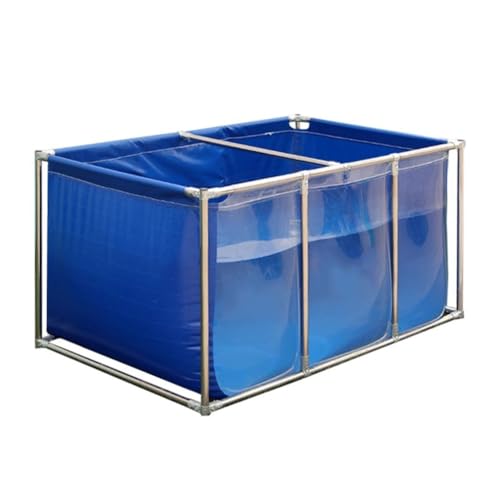Robustes PVC-Koi-Teichbecken mit klarem Sichtfenster und Ablassventil, Stahlrahmen, oberirdisches Aquarium für Fischzucht und Garten-Display von Generisch