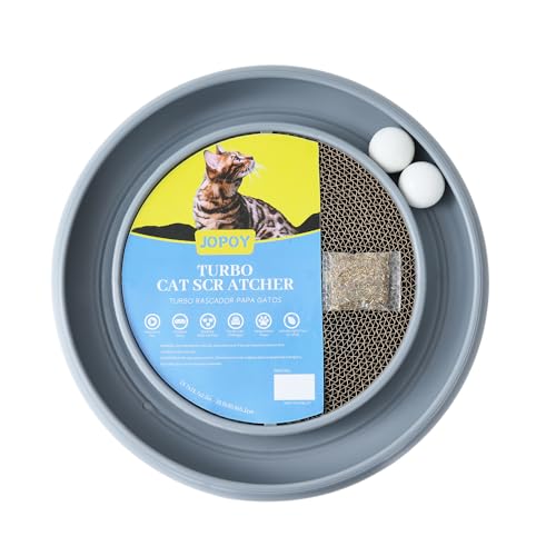 Round Cat Scratcher Pad with Two Interactive Spinning Balls for Active Play Kitten and Adult Cats Round Cat Scratcher Pad with Two Interactive Spinning Balls for Active Play Kitten and Adult Cats von JOPOY