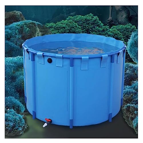 Runder Pool für Kinder, oberirdisch, 1,2 x 0,8 m, PVC-Segeltuch und Aquarienteich mit Stahlrahmen, idealer Regentonnen-Wassersammler (Blau, 900 l) von Generisch