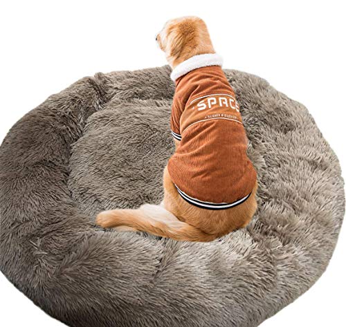 Rundes Hundebett aus Plüsch, beruhigendes Haustiernest, warmes, weiches Kissen, Donut-Kuscheltier für große Katzen und Welpen, bequemes Sofa für extra große Hunde, 80 cm, Braun Rundes Hundebett aus Plüsch, beruhigendes Haustiernest, warmes, weiches Kissen, Donut-Kuscheltier für große Katzen und Welpen, bequemes Sofa für extra große Hunde, 80 cm, Braun von Generisch