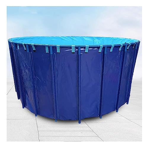 Rundes oberirdisches Segeltuch-Fischteichbecken – großes 1,2 x 1 m Aquarium mit Metallhalterung, Kinder-Wassertank für Fische und Bewässerung (Blau, 1130 l Fassungsvermögen) von Generisch