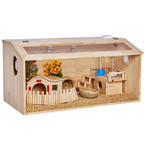 Rutin Hühnerfutterbox – Großer Haustierhaus Käfig und Lebensraum Spielplatz, oben zu öffnen – ideal für Kaninchen, Meerschweinchen – Hamsterkäfig von Generisch