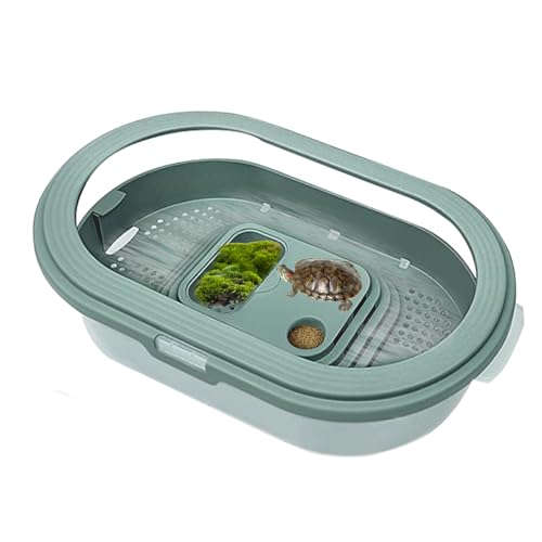 Schildkröten Aquarium - Kleines Schildkröten Terrarium,Landschildkröte Ruhe Futter Terrarium Anti-Flucht Sonnenplatz Aquarium Für Reptilien von Generisch