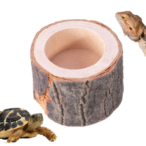 Schildkröten Futternapf | Reptilien Futterschale - Naturholz Design Futternapf Als Aquarium Dekoration Und Terrarienzubehör Für Echsen Schlangen Geckos von Generisch