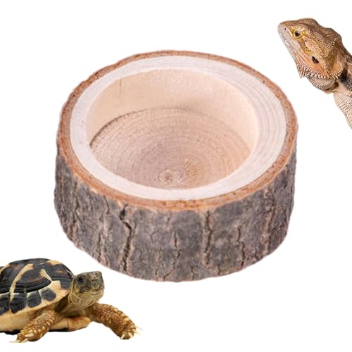 Schildkröten Futternapf - Reptilien Trinkschale,Naturholz Design Futternapf Als Aquarium Dekoration Und Terrarienzubehör Für Echsen Schlangen Geckos von Generisch