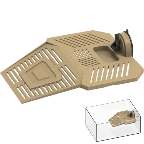 Schildkröten-Schwimmdock, Bereich zum Sonnenbaden für Schildkröten - Schildkröten-Ruhesteg | Abnehmbares Schildkrötenbecken-Dock, stabile Schildkröten-Aallandschaft mit Futterbereich, Saugnapf für Was von Generisch
