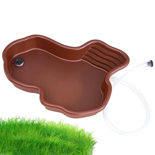 Schildkröten-Wassernapf – Reptilien-Futternapf mit Bodenablauf – Aquarium-Ornament für Schildkröte, Reptilienfutter, Wassernapf für Futter- und Wassernapf | Bartagame, Gecko für Hinterhof, Balkon, Hof Schildkröten-Wassernapf – Reptilien-Futternapf mit Bodenablauf – Aquarium-Ornament für Schildkröte, Reptilienfutter, Wassernapf für Futter- und Wassernapf | Bartagame, Gecko für Hinterhof, Balkon, Hof von Generisch