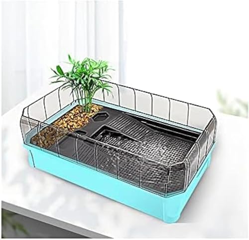 Schildkrötenbecken Aquarium mit Plattform und Pflanzen, einfacher Wasserwechsel und Reinigung, ausbruchsicheres Design für Reptilienlebensraum von Generisch