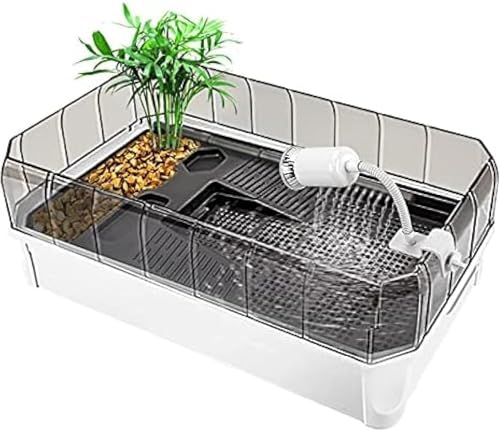 Schildkrötenbecken Aquarium mit Plattform und Pflanzen, einfacher Wasserwechsel und Reinigung, ausbruchsicheres Design für Reptilienlebensraum Schildkrötenbecken Aquarium mit Plattform und Pflanzen, einfacher Wasserwechsel und Reinigung, ausbruchsicheres Design für Reptilienlebensraum von Generisch