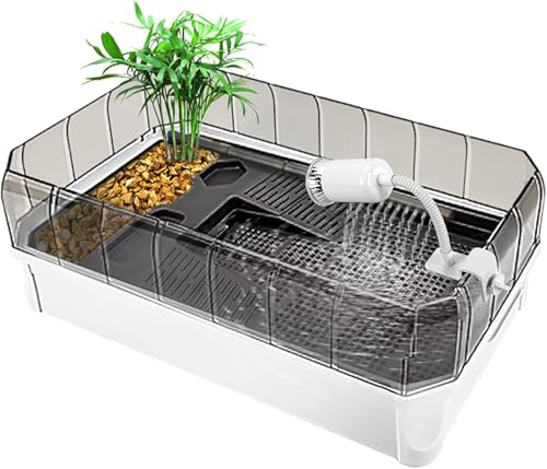 Schildkrötenbecken Aquarium mit Plattform und Pflanzen, einfacher Wasserwechsel und Reinigung, sicherer Lebensraum für See-Reptilien Schildkrötenbecken Aquarium mit Plattform und Pflanzen, einfacher Wasserwechsel und Reinigung, sicherer Lebensraum für See-Reptilien von Generisch