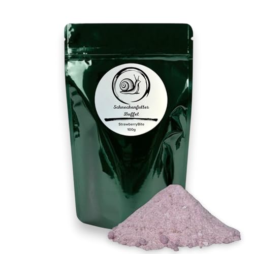 Schneckenfutter StrawberryBite, Schneckenfutter, Erdbeere Geschmack, Calciumcarbonat-Formel, Pulver, Futter für Achatschnecken, Alleinfuttermittel für Schnecken (100g) von Generisch