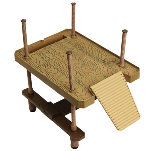 Schwimmendes Schildkröten-Dock mit verstellbarer Plattform-Futterrille, rutschfeste Rampe, stabiles Kunststoff-Aquarium-Zubehör von Generisch