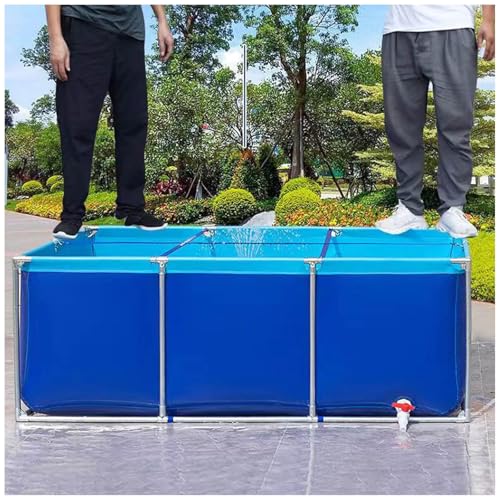 Segeltuch-Fischteich mit Stahlrahmen und Ablassventil, Großer Wassertank für Aquakultur, ideal für Koifische Schwimmen und Outdoor Segeltuch-Fischteich mit Stahlrahmen und Ablassventil, Großer Wassertank für Aquakultur, ideal für Koifische Schwimmen und Outdoor von Generisch