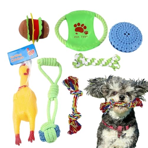 Seile für Hunde | Beißspielzeug für aggressive Kauer – Interaktives Hundespielzeug, Zugseil, schreiendes Huhn, Hunde-Kauseil, langlebiges Hundespielzeug für Training und Unterhaltung von Generisch