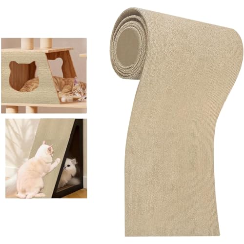 Selbstklebend Kratzteppich Katze,Zuschneidbare Kratzmatte als Kratzwand, Kratzbrett & Kratzschutz,für Sofa, Wand & Möbel,für Zuhause(Cremefarben, 40*200cm) von Generisch