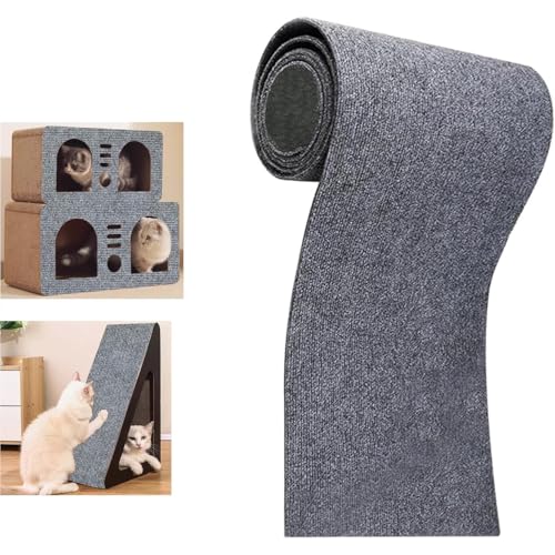 Selbstklebend Kratzteppich Katze,Zuschneidbare Kratzmatte als Kratzwand, Kratzbrett & Kratzschutz,für Sofa, Wand & Möbel,für Zuhause(Dunkelgrau, 30*100cm) von Generisch