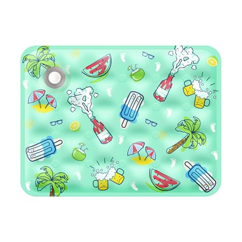Selbstkühlende Haustiermatte für Hunde und Katzen, tragbar/waschbar, PVC-Material für den Innen- und Außenbereich, kühlende und erfrischende Gegenstände im Sommer (Grün, 40 x 50 cm) von Generisch