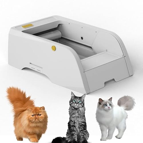 Selbstreinigende Katzentoilette, Automatische Katzentoilette mit Smart App Steuerung, Anti-Pinch-Design, Geruchsfreie Abfallentsorgung von Generisch