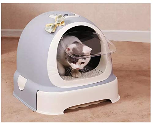 Selbstreinigende Katzentoilette, mit Kapuze, geruchlos, hygienisch, grau, ideal für Katzenrassen Selbstreinigende Katzentoilette, mit Kapuze, geruchlos, hygienisch, grau, ideal für Katzenrassen von Generisch
