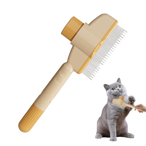 Selbstreinigender Flohkamm Für Haustiere, Flohkamm Für Katzen Anti-Rutsch Griff - Entfernt Haare, Flöhe & Zecken Mit Reinigung - Massagefunktion Gegen Stress - Für Alle Felltypen von Generisch