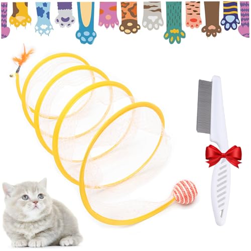 Selbstspielendes Katzenjagd-Spiraltunnelspielzeug, Tunnelartige Spirale Für Katzen, Spiraltunnel-Selbstspielkatzenspielzeug (Sisalball) von Generisch