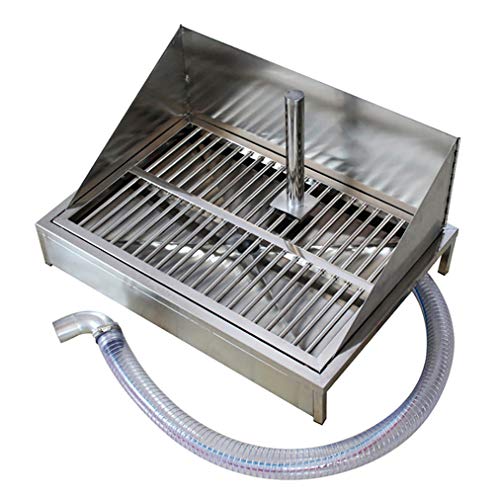 Selbstspülende Haustiertoilette aus Edelstahl mit abnehmbarem Zaun und Pfosten – Indoor/Outdoor Töpfchentrainingslösung für Hunde & Katzen (60 x 42 x 10 cm) von Generisch