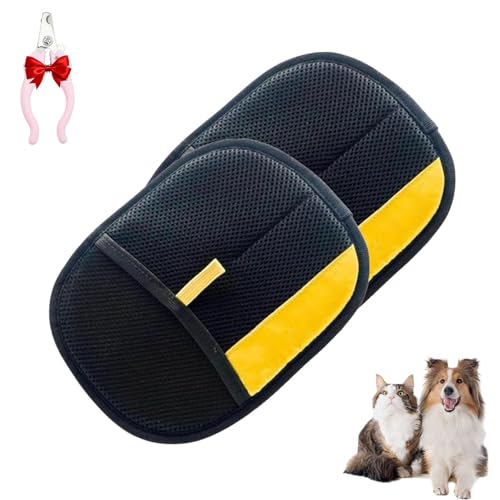 Shedly Sweep Pro Shedly Tierhaarentfernungshandschuh, einfache Tierhaarentferner-Handschuhe für Zuhause und Kleidung (2 Stück) von Generisch
