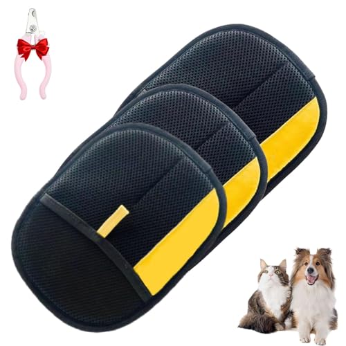 Shedly Sweep Pro Shedly Tierhaarentfernungshandschuhe, einfache Tierhaarentferner-Handschuhe für Zuhause und Kleidung (3 Stück) von Generisch