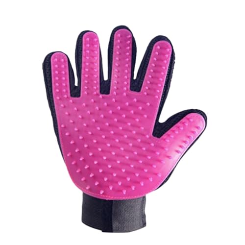 Silikon-Pflegehandschuhe für Katzen und Hunde, Massage- und Enthaarungswerkzeug (Rosa, rechte Hand) von Generisch