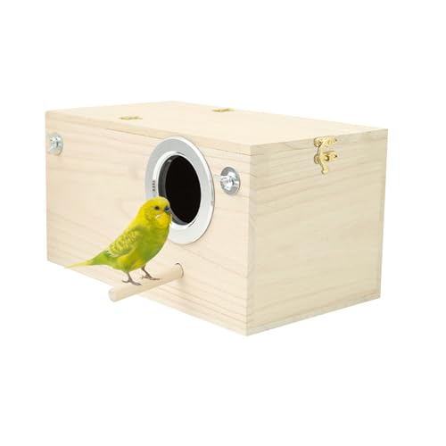 Sittich-Nistkasten aus Holz für Papageien, Premium-Bruthaus für Vögel, Finkennest mit befestigter Sitzstange, sichere Vogelkäfig-Mating-Box für Nymphensittiche, Sittiche, Sittiche, Sittiche und kleine von Generisch