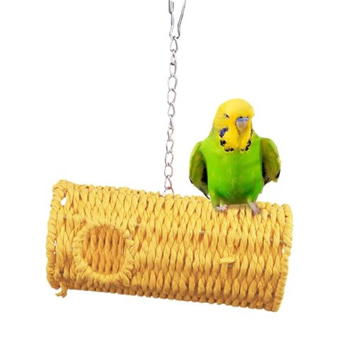 Sittichnest – Sittichnest | Hamster | Vogelhäuser für draußen | Natürliche hängende Hängematte Schaukel Nest für Vogel | Gewebter Tunnel Käfig Zubehör Lebensräume Spielzeug für Sittiche Lovebird von Generisch