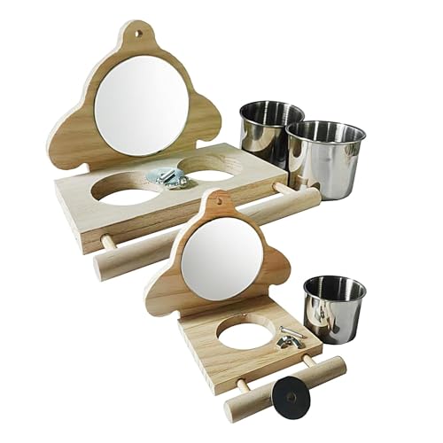 -Sitzstange für , Vogelbedarf, Futterbecher, Sittichfutter, Wasser-Futterstation, Holzsittich, Spiegelspielzeug, Vogel-Sitzstange mit Spiegel und Futterbechern, Käfigspielspielzeug -Sitzstange für , Vogelbedarf, Futterbecher, Sittichfutter, Wasser-Futterstation, Holzsittich, Spiegelspielzeug, Vogel-Sitzstange mit Spiegel und Futterbechern, Käfigspielspielzeug von Generisch