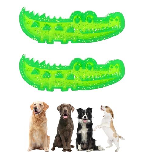 Slow Feed Chew and Fetch Crocodile, Dog Slow Feeder Puzzle Toy, Cute Alligator Chew Toys,Treat Dispensing Dog Toys, for Large, Medium, Small Dogs Chewing Training, Teeth Cleaning (2 Pcs,Small+Large) von Generisch